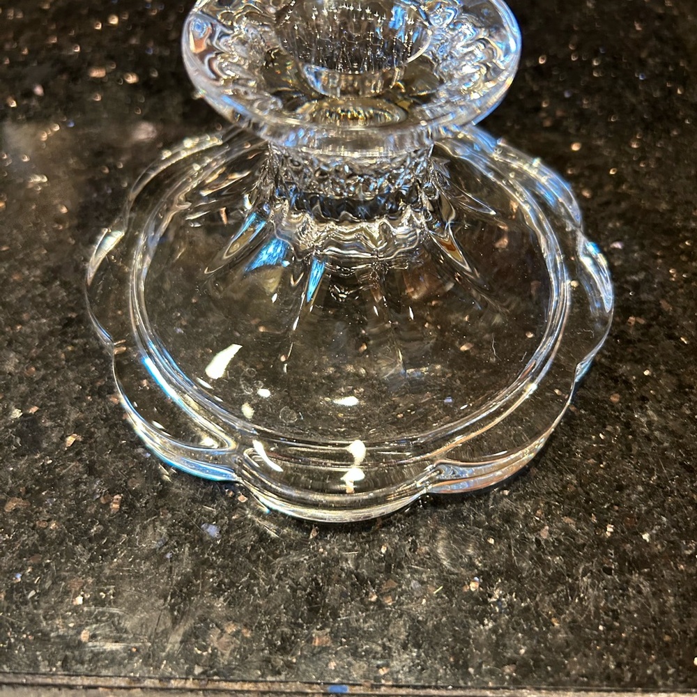 Elegant Clear Glass Candle Holder